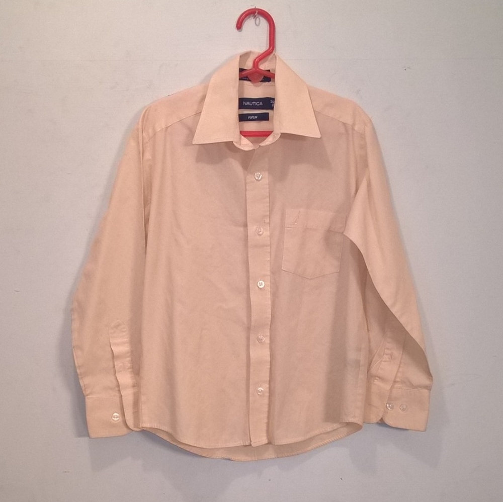 Boy's Peach Nautica Poplin Button Down Shirt